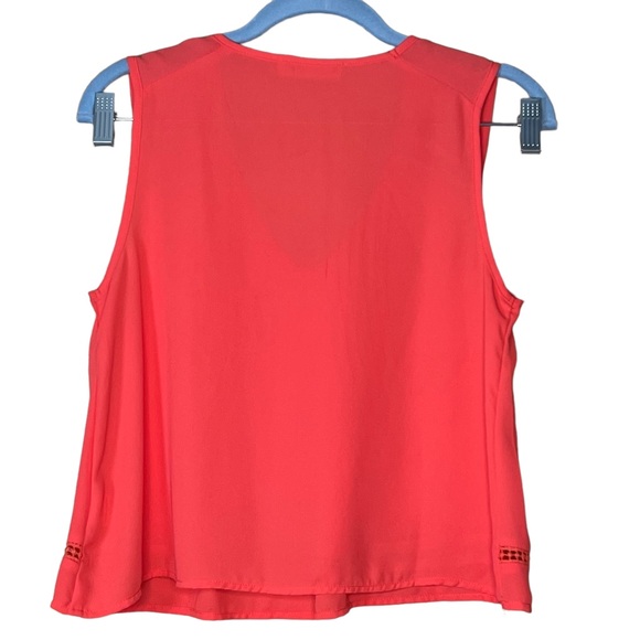 Eloise Women’s Orange Polyester Crepe Sleeveless Blouse Small EUC - Picture 4 of 8